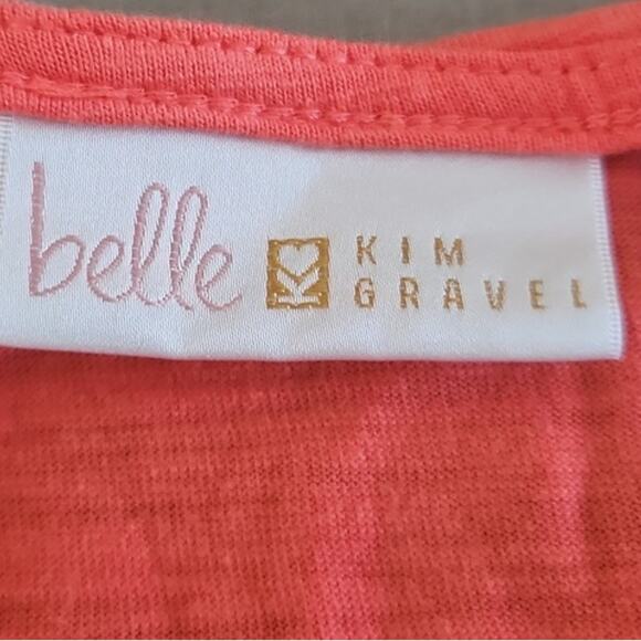 NWOT Belle by Kim Gravel Women’s Coral Orange 3/4 Sleeve Top – Size Small - Picture 4 of 8